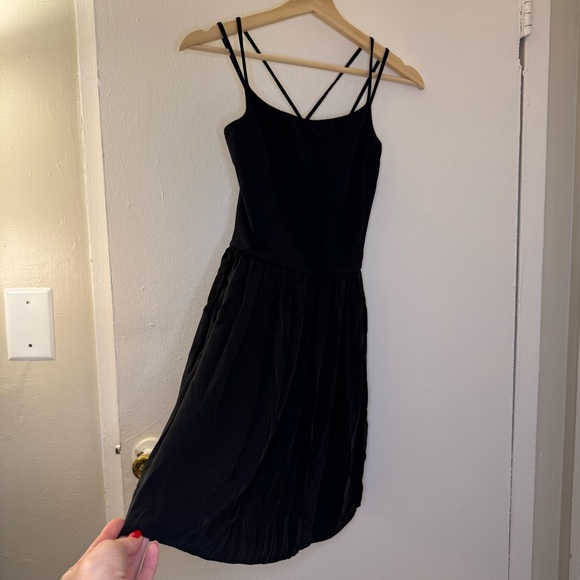 Theory Black Double Strap Mini Dress size 0 - Picture 1 of 9